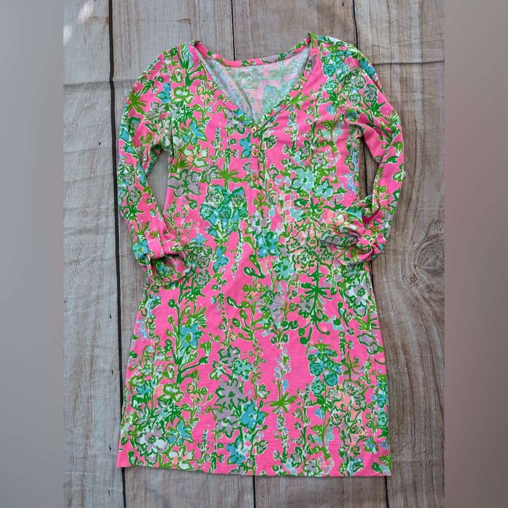 Lilly Pulitzer Pink and Green Floral Dress